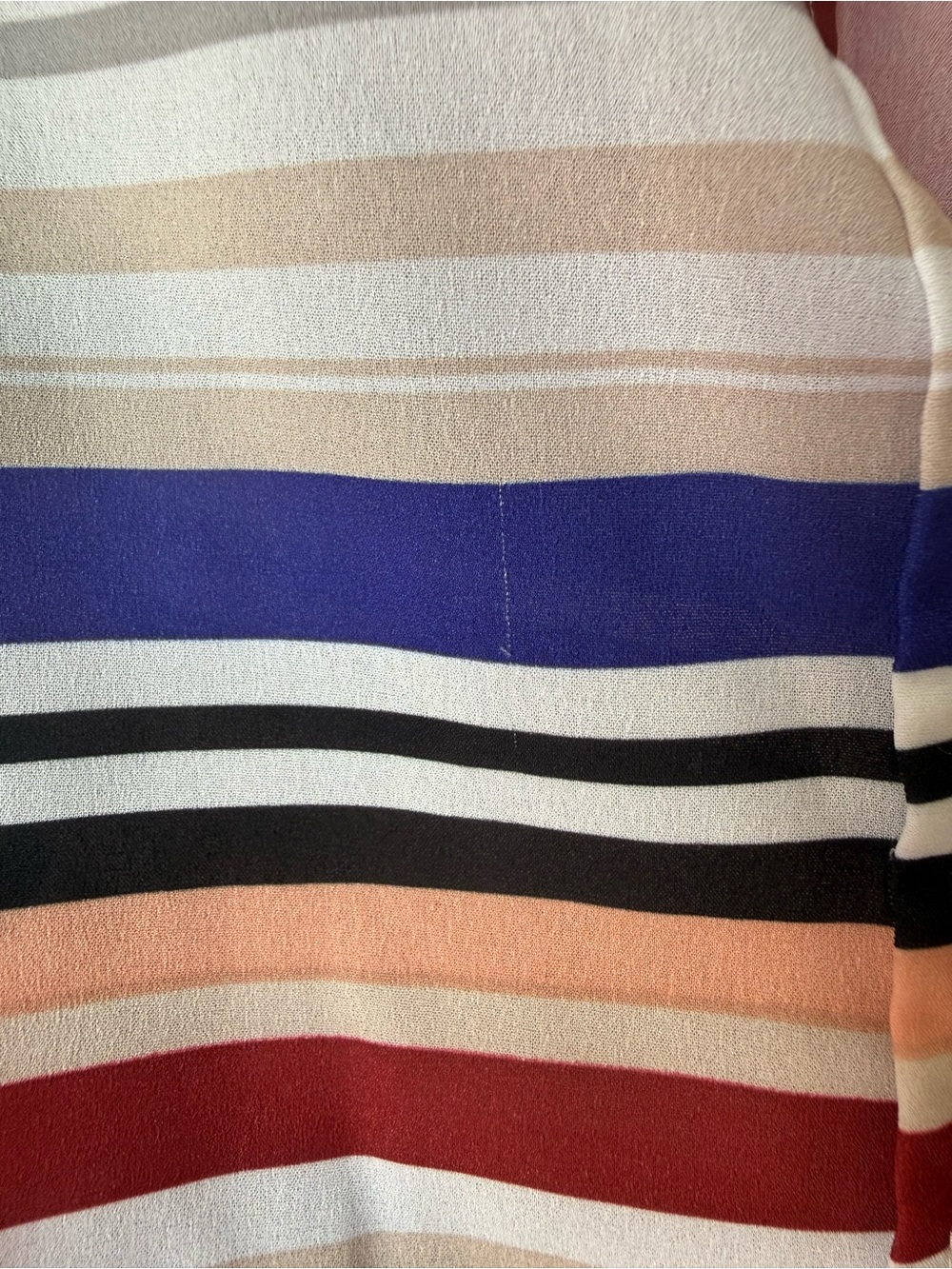 Le Château Multicolored Striped Sleeveless Button-Up Blouse. - Picture 4 of 5